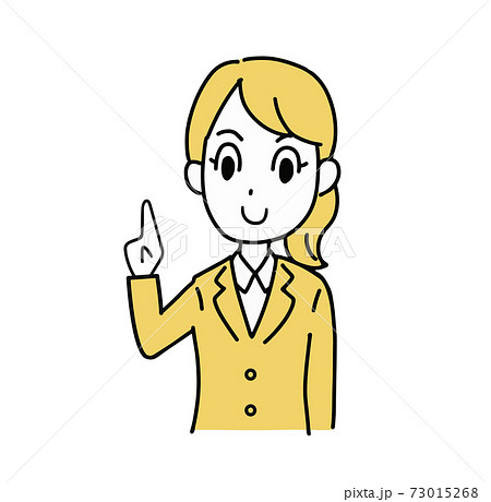 解説する女性会社員・OL(上半身) 解説する女性会社員・OL(上半身) 73015268