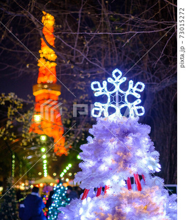 東京タワーとクリスマスの写真素材