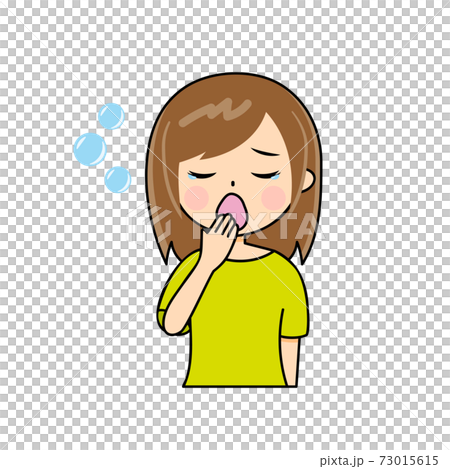 睡眠不足であくびをする女性 睡眠不足であくびをする女性 73015615