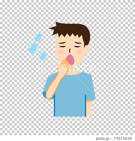 睡眠不足 あくび 男性のイラスト素材