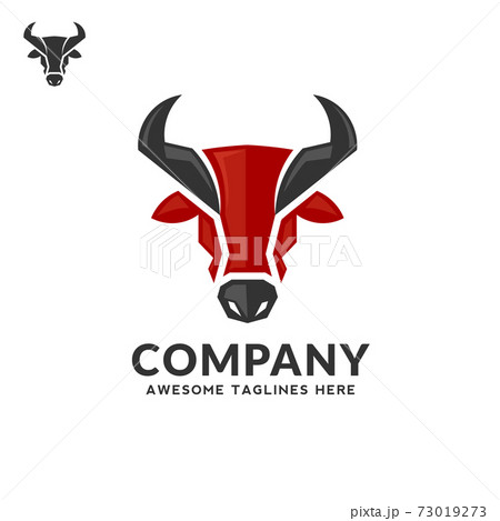 creative simple Bull head vector color logo concept illustration, Buffalo head logo	 73019273