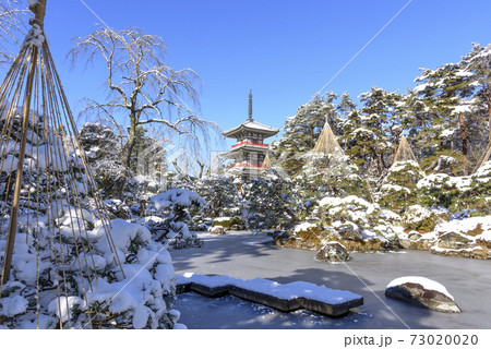 仙台 雪の輪王寺庭園 仙台 雪の輪王寺庭園 73020020