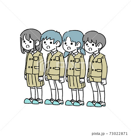 子ども 小学生 卒業式 練習のイラスト素材