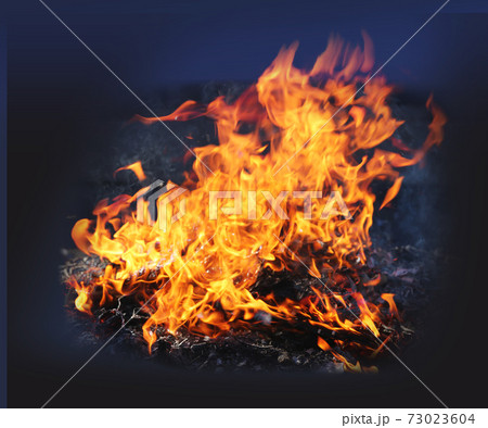 炎　お焚き上げ　火　勢いのある炎 73023604