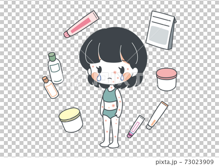 People with atopic dermatitis who have itchy whole body and ointment / before 73023909