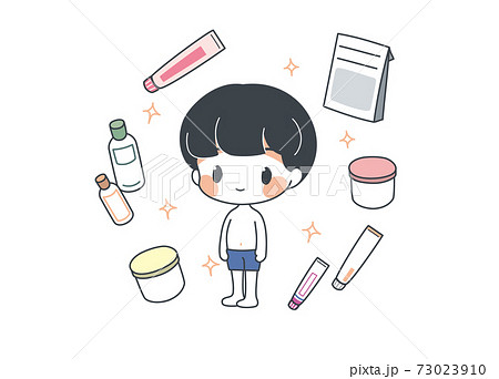 アトピー性皮膚炎が塗り薬で治った子 アフターのイラスト素材