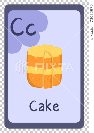 Education flash card abc, letter C - cake. 73023979