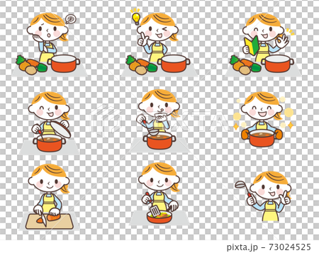 Woman set to cook 73024525