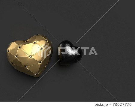 Black and golden hearts composition. Black and golden hearts composition. 73027776