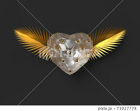 Love concept of heart with wings. 73027778