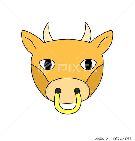 正面を向いた牛の顔 73027844