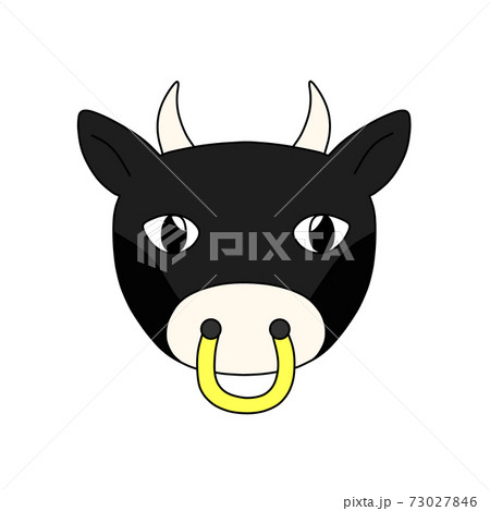 正面を向いた牛の顔 正面を向いた牛の顔 73027846