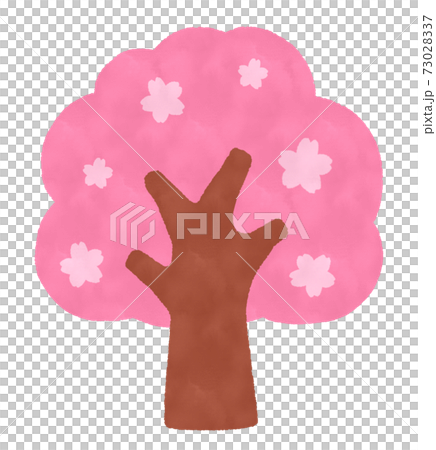 Watercolor simple cherry tree 73028337