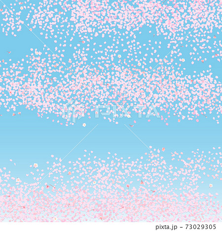 桜の花弁が水面に浮かぶ 華やかな花筏の背景ベクターイラストのイラスト素材