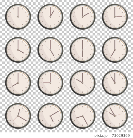 シンプルなアナログ壁掛け時計セット 73029369