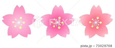 シンプルでかわいい桜の花アイコンのイラスト素材