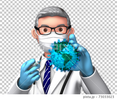 Doctor A injects a vaccine into the corona-affected Earth 73033023
