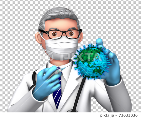 Doctor B injects a vaccine into the corona-affected Earth Doctor B injects a vaccine into the corona-affected Earth 73033030