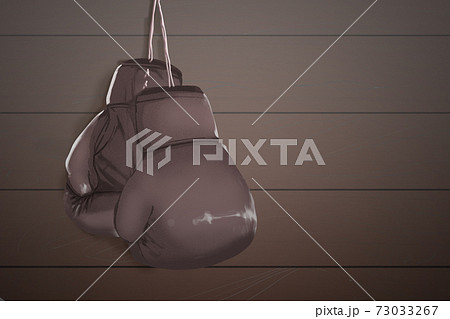 練習後のボクシンググローブ_セピア 73033267
