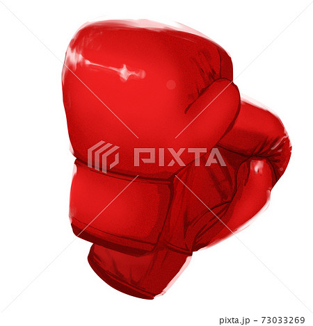 ボクシンググローブ レッドのイラスト素材