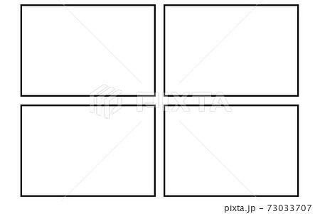 日本の漫画の4コマテンプレート 2列2段型のイラスト素材