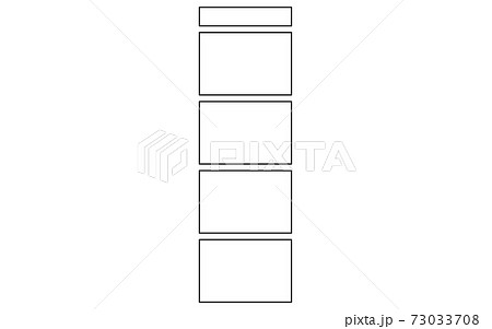 日本の漫画の4コマテンプレート タイトル枠つきのイラスト素材