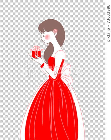 赤いドレスの女性のイラスト素材 [73033996] - PIXTA