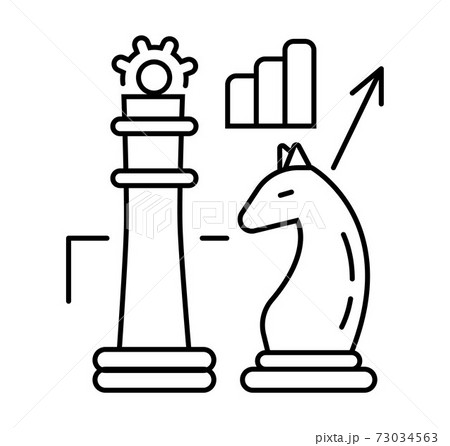 Chess titans line icon concept sign outline Vector Image