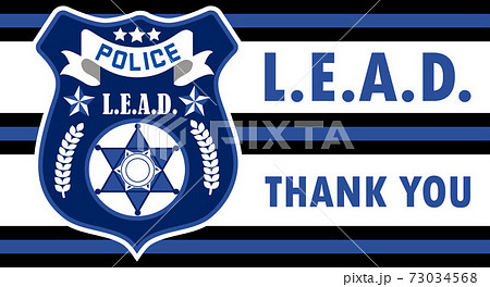 Law Enforcement Appreciation Day is celebrated in USA on January 9th each year. Police department badge, sheriff shield is shown. Flat vector with for flyer, web, banner, emblem 73034568