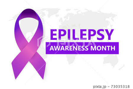 Epilepsy Awareness Month concept vector for medical banner, website. Event is celebrated in November. Big purple ribbon Epilepsy Awareness Month concept vector for medical banner, website. Event is celebrated in November. Big purple ribbon 73035318