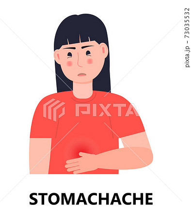 Stomachache Icon Vector Poisoning Poor のイラスト素材