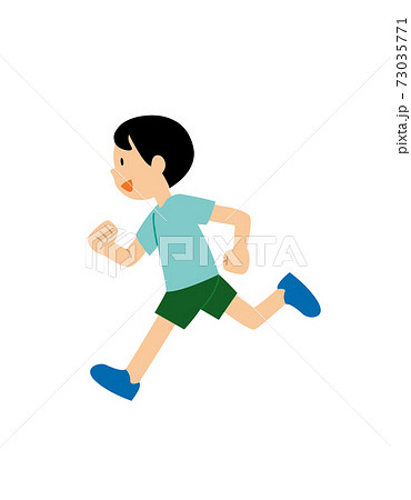 走る男の子のイラストのイラスト素材