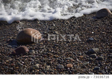 Set of rocks on the shore of the beach 73036716