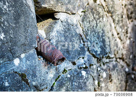 An old rusty pipe. Impotence, genital diseases in men concept. 73036908