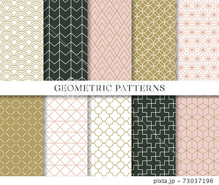 シンプルな幾何学模様 シームレスパターン 壁紙のイラスト素材