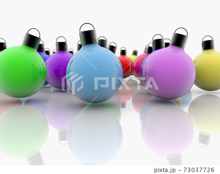 Christmas decorations of different colors 73037726