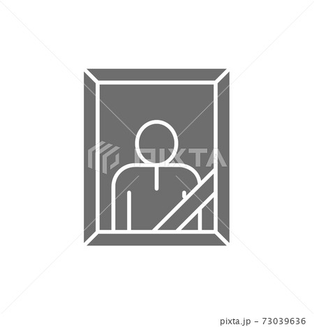 Funeral photo, cemetery gray icon. Isolated on white background Funeral photo, cemetery gray icon. Isolated on white background 73039636