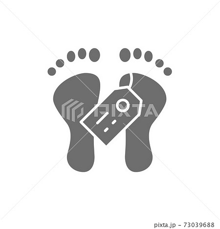 Feet With Morgue Dead Body Gray Icon のイラスト素材