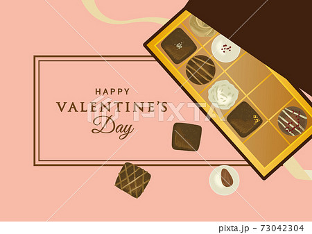 チョコレートアソートボックス ピンクポスターのイラスト素材