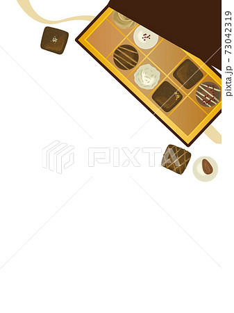 チョコレートアソートボックス フレーム背景のイラスト素材