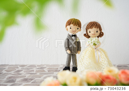 かわいいあみぐるみ人形 ウエディング かわいいあみぐるみ人形 ウエディング 73043236