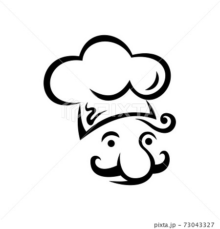 Smiling chef cook with mustaches isolated Smiling chef cook with mustaches isolated 73043327