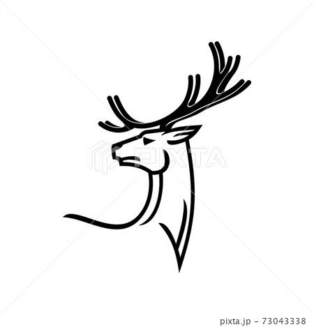 Monochrome deer animal isolated tattoo 73043338