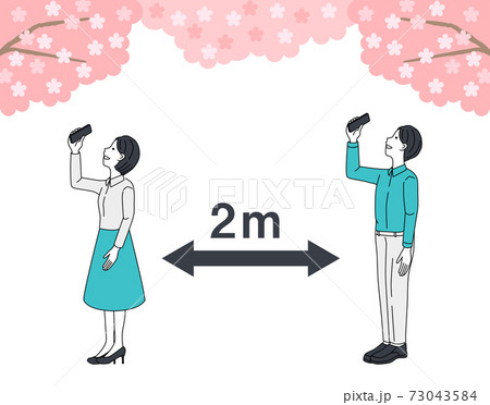 Cherry-blossom viewing with social distance 73043584