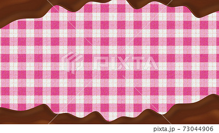 チェック柄の壁紙に上下からチョコレートが出ているのイラスト素材 チェック柄の壁紙に上下からチョコレートが出ているのイラスト素材