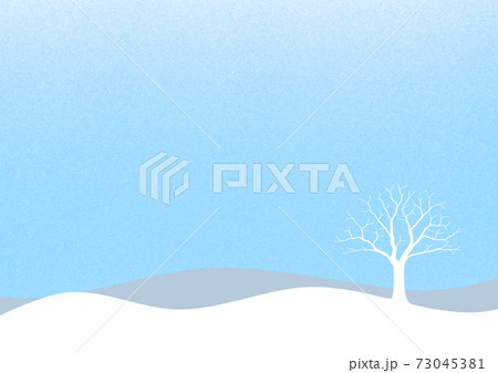 一本の木がある雪景色のイラスト 5 73045381