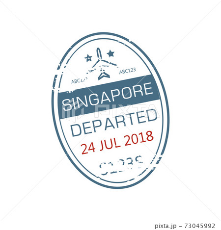 Visa stamp isolated stamp, Departed from Singapore 73045992