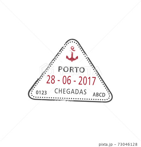 Travel arrival visa stamp isolated, Porto Chegadas Travel arrival visa stamp isolated, Porto Chegadas 73046128