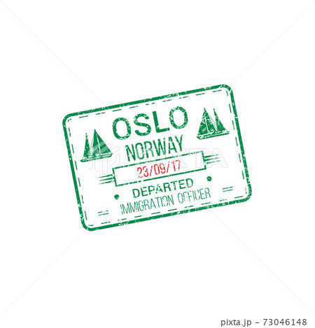 Oslo international harbor isolated visa stamp Oslo international harbor isolated visa stamp 73046148