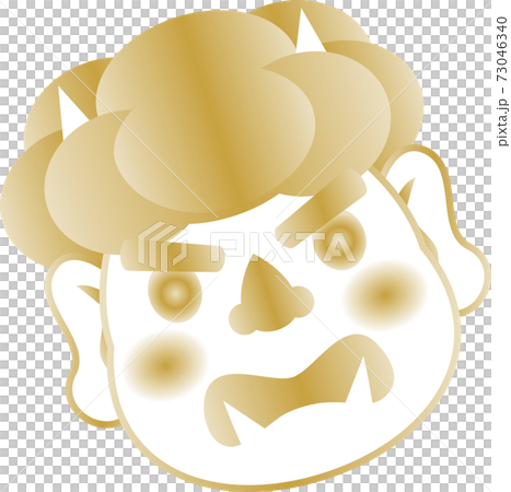 Setsubun February Spring Demon Mask Golden Illustration Material 73046340